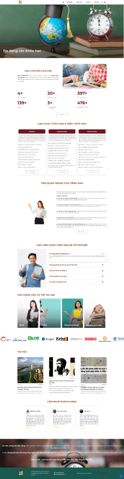 Website cho công ty Dạy Ngoại ngữ & Kỹ năng mềm EDF-LNS