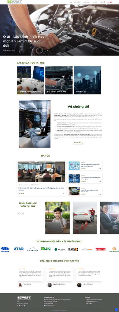 Website cho công ty Đào tạo Công nghệ & Kỹ thuật EDF-TNE